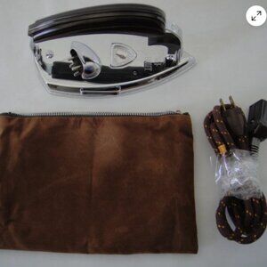 Vintage K-M Gad-A-Bout Iron Travel Iron Handle Folds Flat tested/working